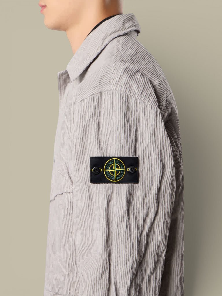 Veste Stone Island Gris - Surchemise WRINKLED CORDUROY - veste
