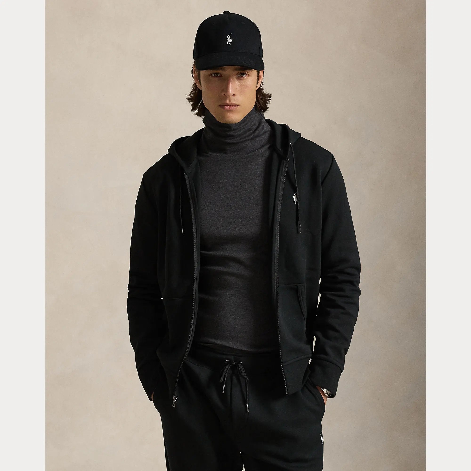 Veste Capuche Ralph Lauren Noir - SWEAT À CAPUCHE À DOUBLE MAILLE AVEC FERMETURE ÉCLAIR INTÉGRALE Ralph Lauren
