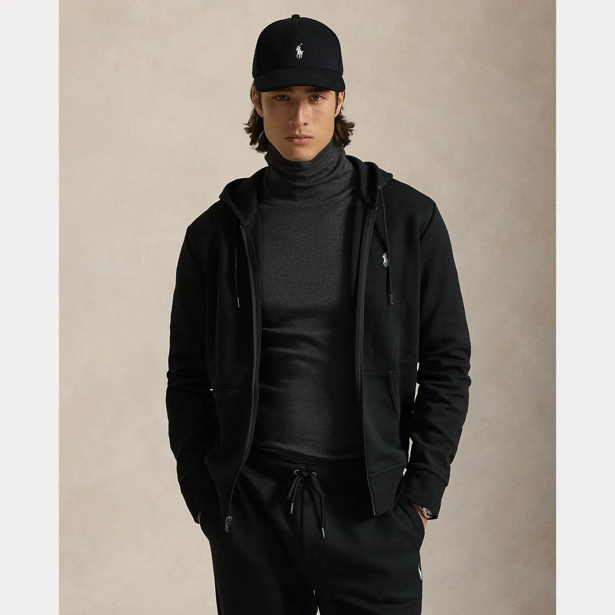 Veste Capuche Ralph Lauren Noir - SWEAT À CAPUCHE À DOUBLE MAILLE AVEC FERMETURE ÉCLAIR INTÉGRALE Ralph Lauren