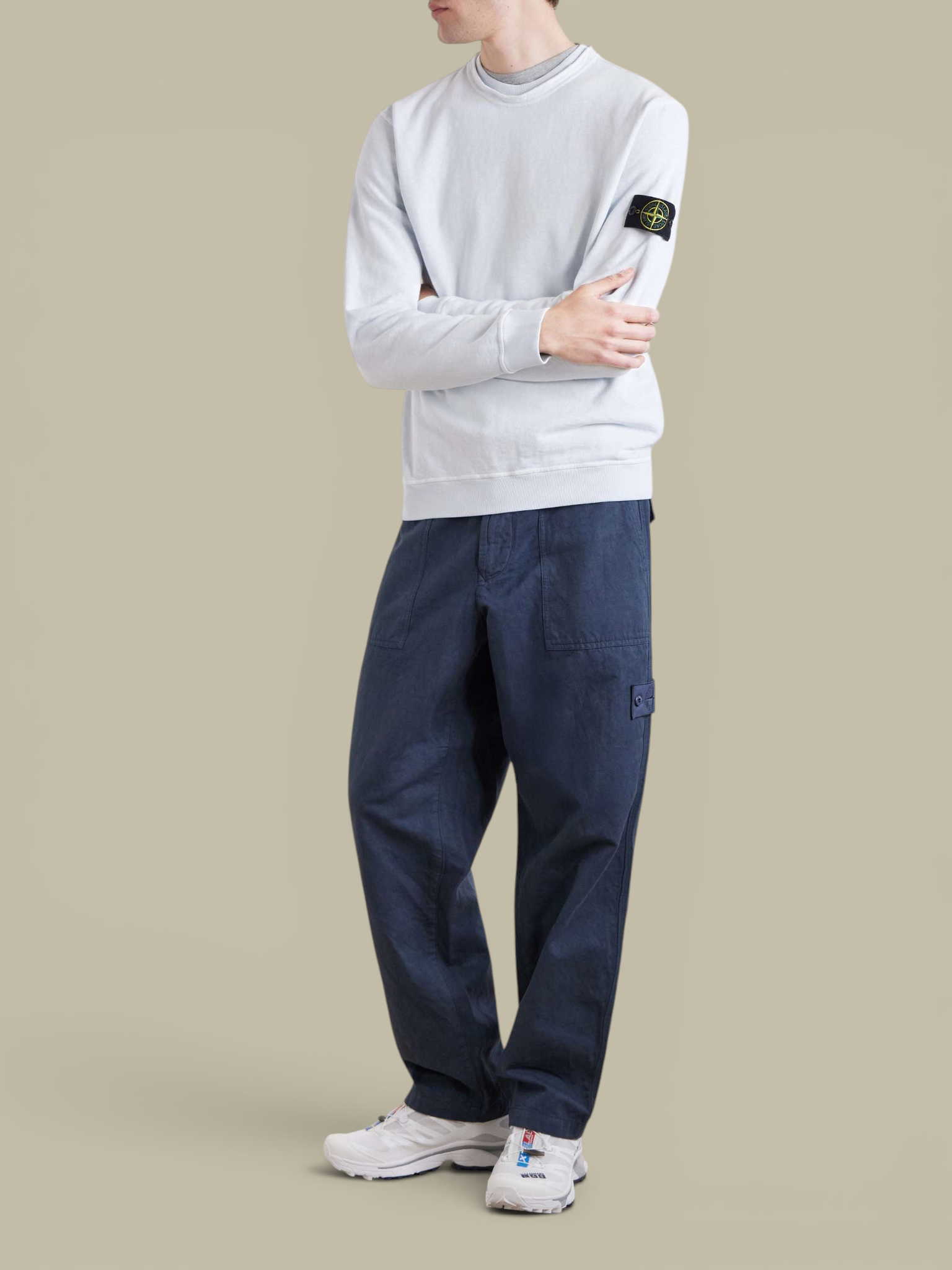 Sweat Stone Island Bleu Ciel - Col Rond Stone Island
