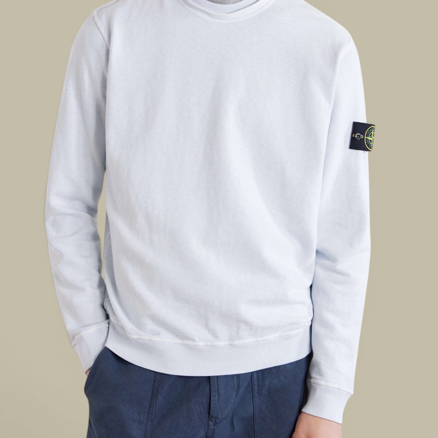 Sweat Stone Island Bleu Ciel - Col Rond Stone Island