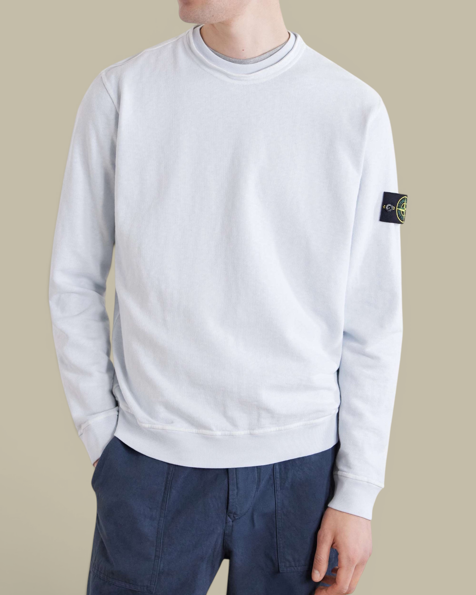 Sweat Stone Island Bleu Ciel - Col Rond Stone Island
