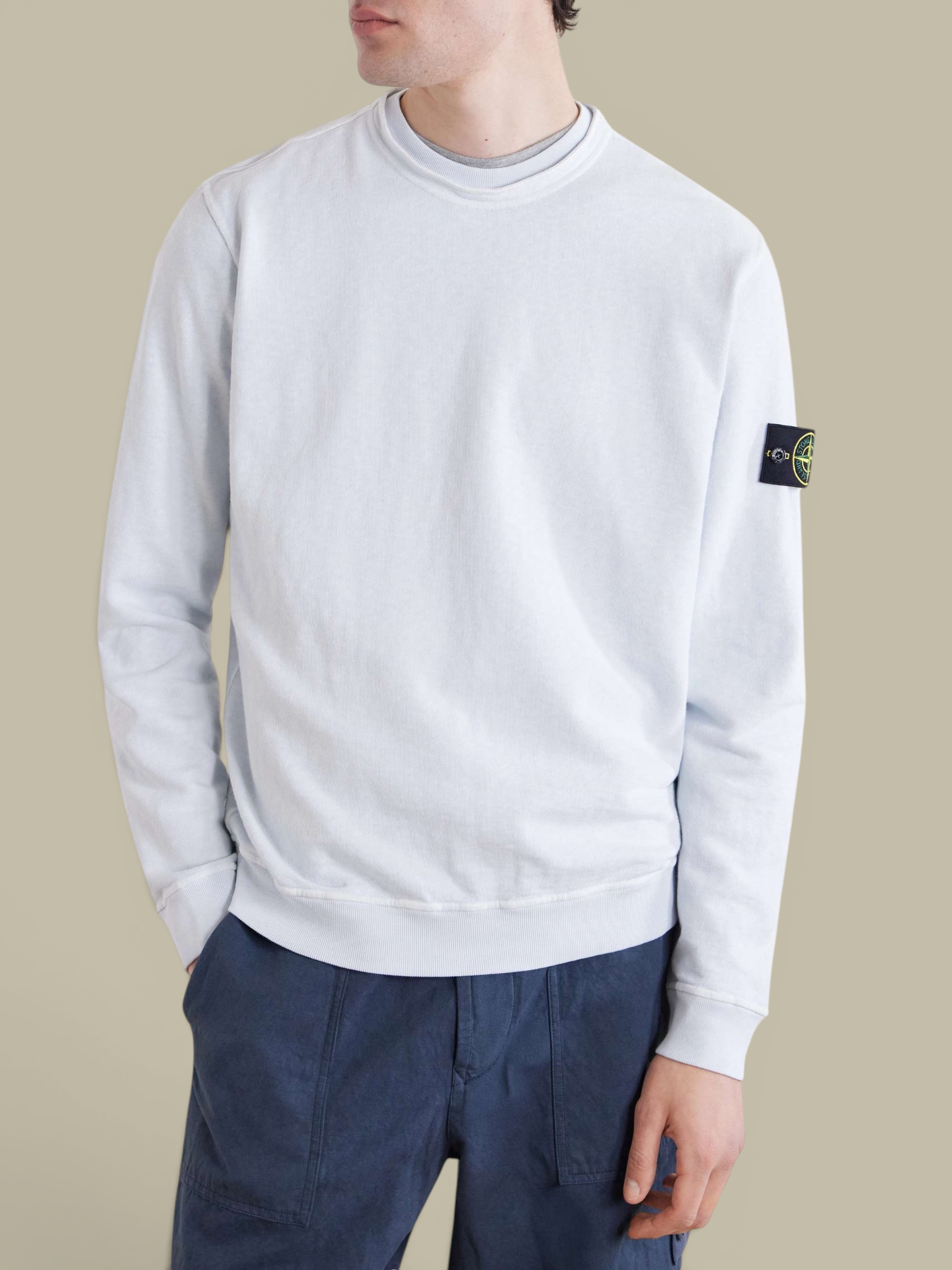Sweat Stone Island Bleu Ciel - Col Rond Stone Island